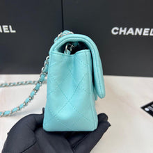 Load image into Gallery viewer, Chanel 19c Tiffany blue mini, silver hdw (rare)
