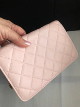 Load image into Gallery viewer, Chanel pink caviar crystal CC woc, wallet on chain
