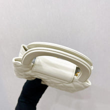 Load image into Gallery viewer, Chanel white Kelly Nano, crinkled shiny calfskin with aged gold hdw
