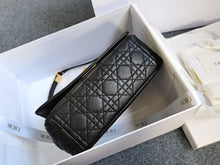 Load image into Gallery viewer, Dior caro bag medium black with gold hdw

