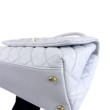 Load image into Gallery viewer, Chanel medium grey caviar coco handle, light gold hdw.
