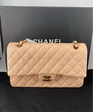 Load image into Gallery viewer, 23S Chanel light beige caviar medium classic flap, gold hdw.
