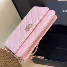 Load image into Gallery viewer, Chanel 22s pink caviar wallet on chain (woc)
