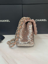 Load image into Gallery viewer, Chanel pink sequin small flap, silver hdw
