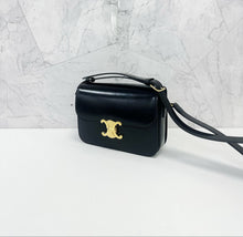 Load image into Gallery viewer, Celine black medium triomphe classique with gold hdw in calfskin
