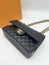 Load image into Gallery viewer, Chanel black caviar small classic flap, gold hdw
