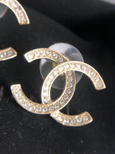 Load image into Gallery viewer, Chanel crystal and gold tone  earrings
