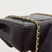 Load image into Gallery viewer, Chanel black mini lambskin, 20cm with top handle and gold hdw
