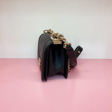 Load image into Gallery viewer, Chanel small black boy bag, caviar chevron, with gold hdw
