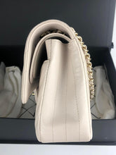 Load image into Gallery viewer, Chanel ivory caviar chevron medium, gold champagne hardware
