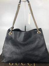 Load image into Gallery viewer, Gucci black leather soho chain tote
