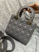 Load image into Gallery viewer, Lady Dior small grey, with gold hdw
