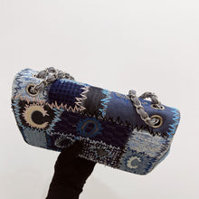 Load image into Gallery viewer, Chanel denim patchwork bag medium with silver hdw
