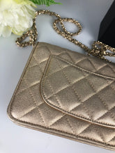 Load image into Gallery viewer, 21P Chanel 31 series gold lambskin woc wallet on chain, gold hdw
