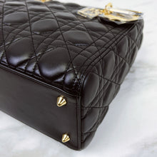 Load image into Gallery viewer, Lady Dior black medium lambskin, gold hdw
