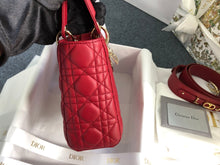 Load image into Gallery viewer, Lady Dior red small, with gold hdw
