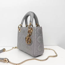 Load image into Gallery viewer, Lady Dior mini pearl grey, gold hdw
