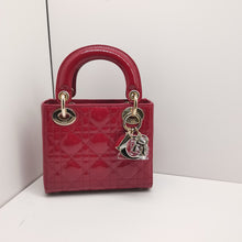 Load image into Gallery viewer, Lady Dior mini red patent, gold hdw
