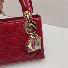 Load image into Gallery viewer, Lady Dior mini red patent, gold hdw
