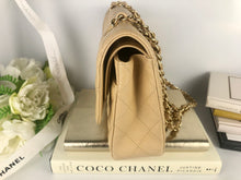 Load image into Gallery viewer, Chanel beige caviar medium classic, gold hdw
