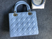 Load image into Gallery viewer, Lady Dior blue medium lambskin, silver hdw
