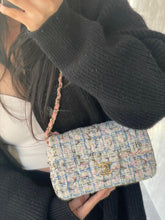 Load image into Gallery viewer, Chanel pink mini tweed, champagne gold hdw
