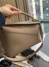 Load image into Gallery viewer, Loewe small puzzle bag, sand, gold hdw
