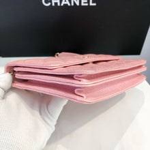 Load image into Gallery viewer, Chanel square pearl pink caviar woc (wallet on chain) gold hdw
