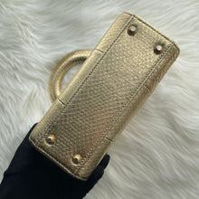Load image into Gallery viewer, Lady Dior gold snakeskin mini, gold hdw
