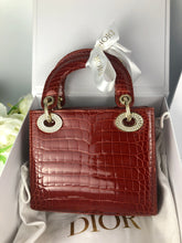 Load image into Gallery viewer, Lady Dior red mini exotic crocodile, full set
