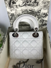 Load image into Gallery viewer, Lady Dior white mini, with silver hdw
