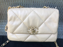 Load image into Gallery viewer, Chanel 19 beige small lambskin, mixed gold hdw
