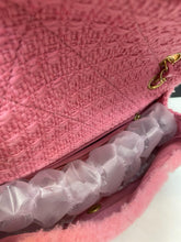 Load image into Gallery viewer, Chanel bag medium pink fur with gold hardware.
