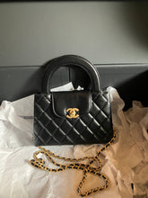Load image into Gallery viewer, Chanel black Kelly shopper nano (larger size) in shiny crinkled calfskin, gold hdw
