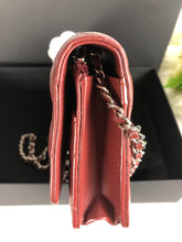 Load image into Gallery viewer, Chanel 28 series burgundy lambskin woc, wallet on chain
