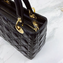 Load image into Gallery viewer, Lady Dior black medium lambskin, gold hdw
