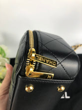 Load image into Gallery viewer, Chanel black lambskin clutch with chain, gold hdw
