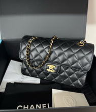Load image into Gallery viewer, Chanel small black caviar classic flap, gold hdw chip
