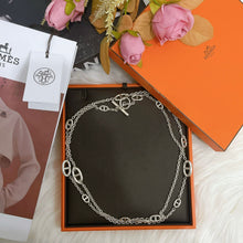 Load image into Gallery viewer, Hermes silver farandole necklace, 120cm
