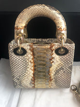 Load image into Gallery viewer, Lady Dior rare mini exotic snakeskin with gold hdw.
