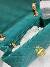 Load image into Gallery viewer, Chanel teal green mini reissue, 20cm gold hdw
