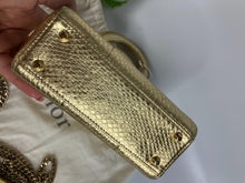 Load image into Gallery viewer, Lady Dior gold snakeskin mini, gold hdw
