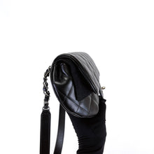 Load image into Gallery viewer, Chanel black lambskin uniform bumbag, silver hdw
