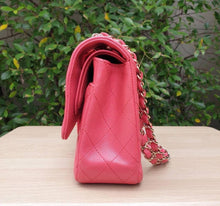 Load image into Gallery viewer, Chanel dark pink caviar medium classic flap, gold hdw

