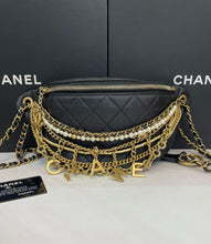 Load image into Gallery viewer, Chanel 19A black All about chains ancient Egypt collection belt bag, bum bag
