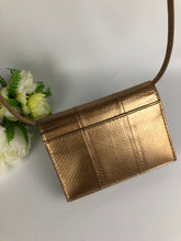 Load image into Gallery viewer, YSL saint Laurent gold/bronze snakeskin woc
