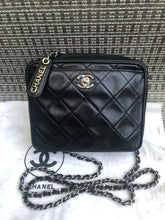 Load image into Gallery viewer, Chanel black vintage lambskin square, silver hdw
