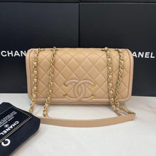 Load image into Gallery viewer, Chanel beige caviar filigree medium, gold hdw
