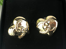 Load image into Gallery viewer, Chanel 22b large heart turnlock earrings, gold tone
