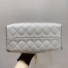 Load image into Gallery viewer, Chanel 25 small in rare silver caviar, aged gold hdw
